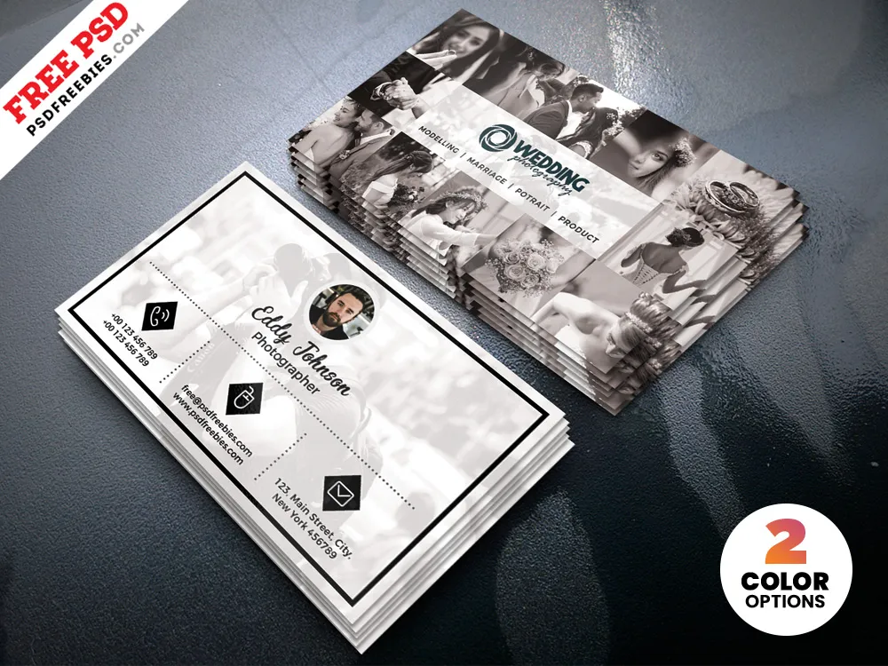 Wedding Photographer Business Card Design PSD