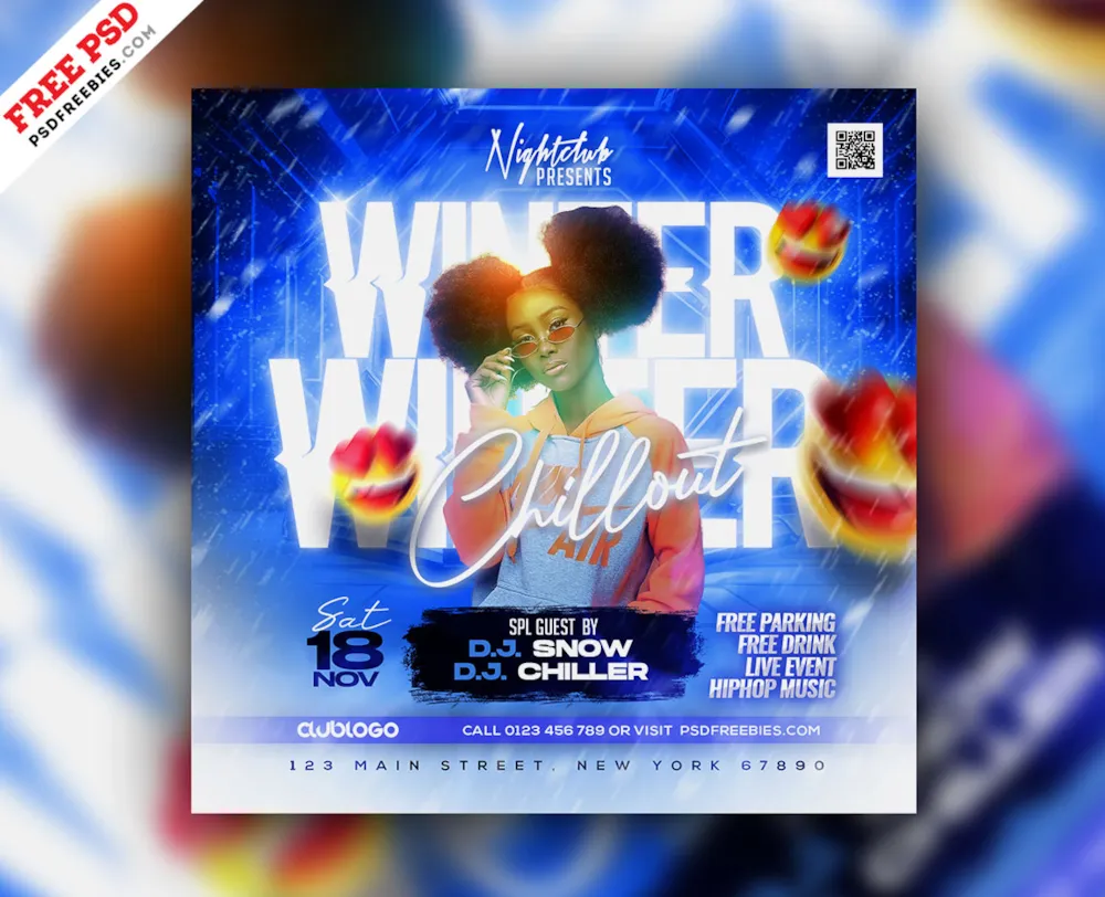Weekend Chillout Music Party Social Media Post PSD