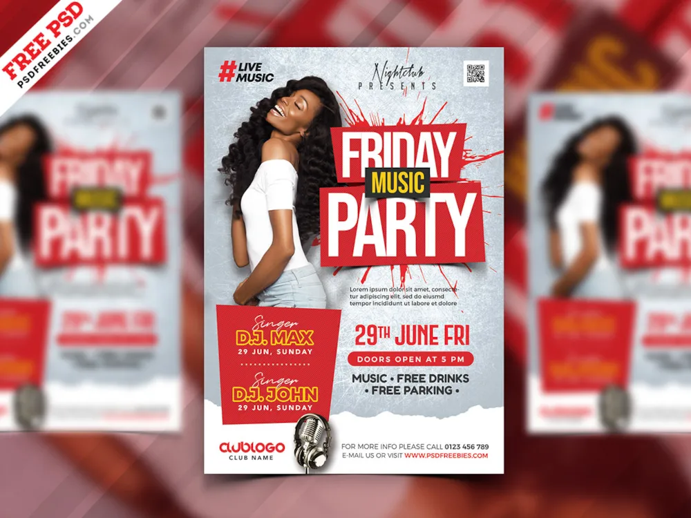 Weekend Club Party Flyer PSD Template