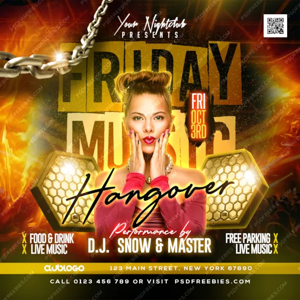 Weekend Dj Party Instagram Post PSD Template