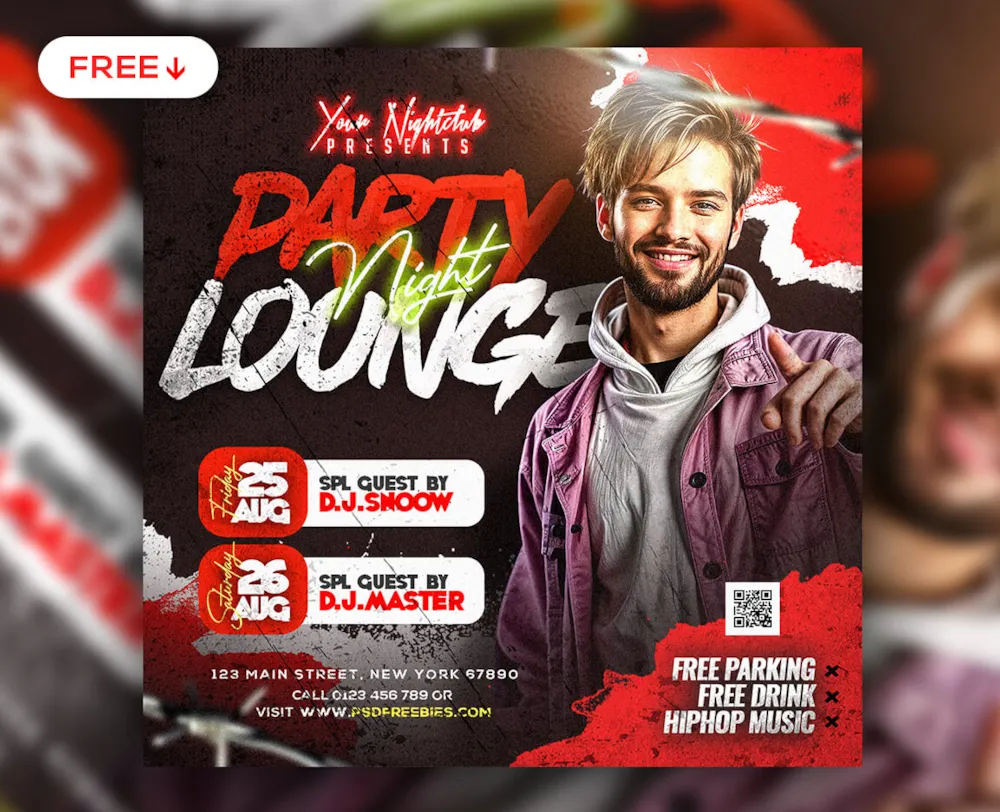 Weekend Lounge Night Party Post PSD