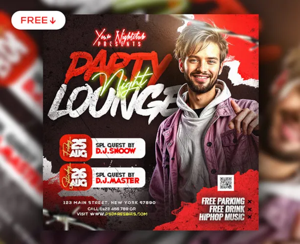 Weekend Lounge Night Party Post PSD