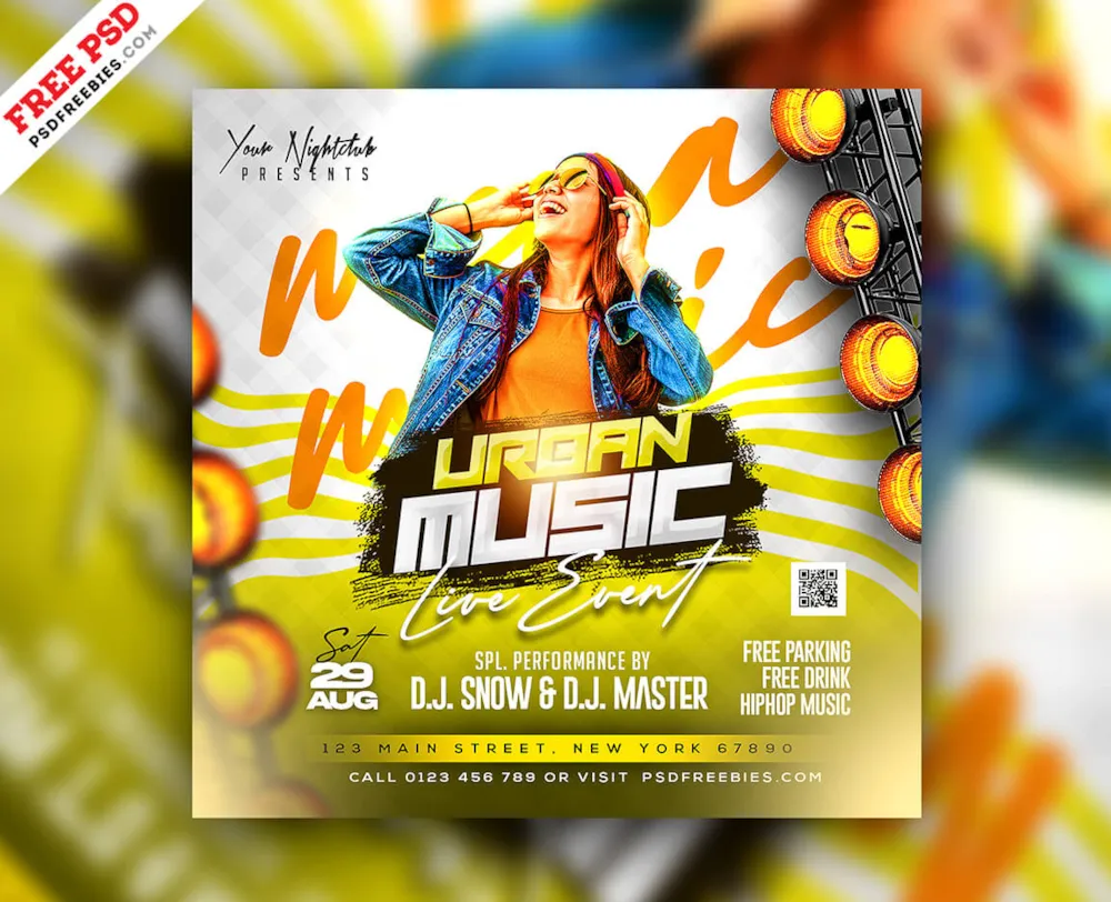 Weekend Music Party Event Post PSD Template
