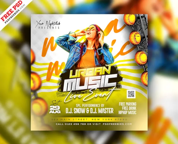 Weekend Music Party Event Post PSD Template