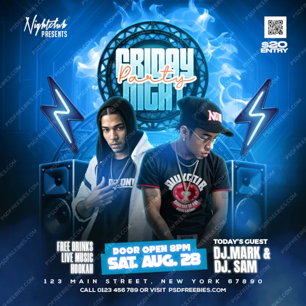 Weekend Night Chillout Party Post PSD Template