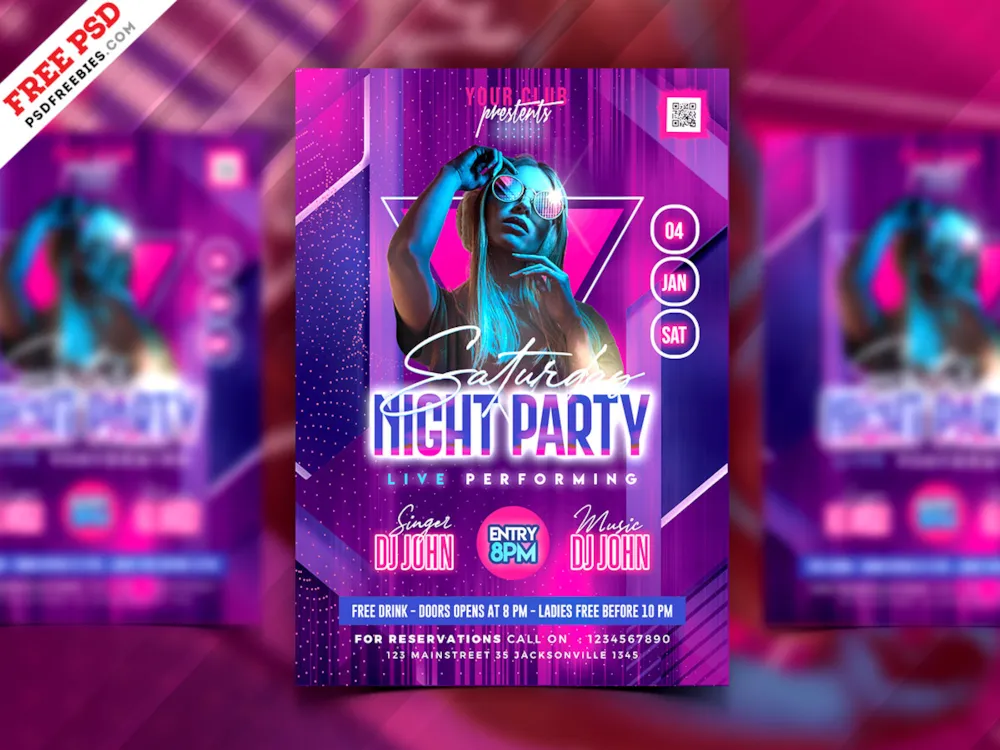 Weekend Party Flyer Template PSD