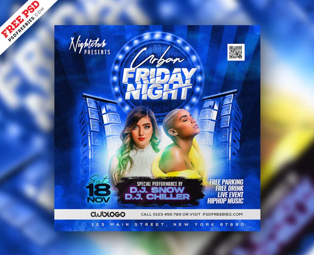 Weekend Special Night Club Party Instagram Post PSD
