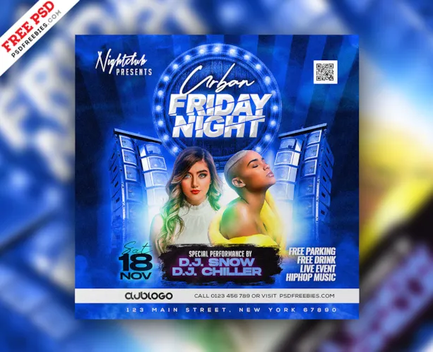 Weekend Special Night Club Party Instagram Post PSD
