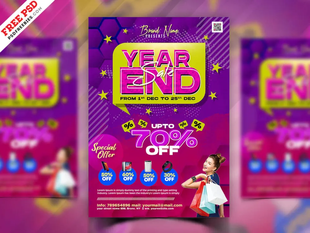 Year End Sale Flyer PSD Template