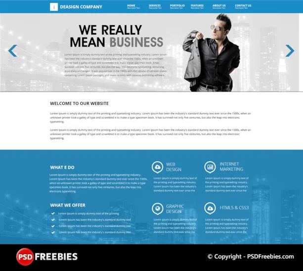 iDesign OnePage PSD template