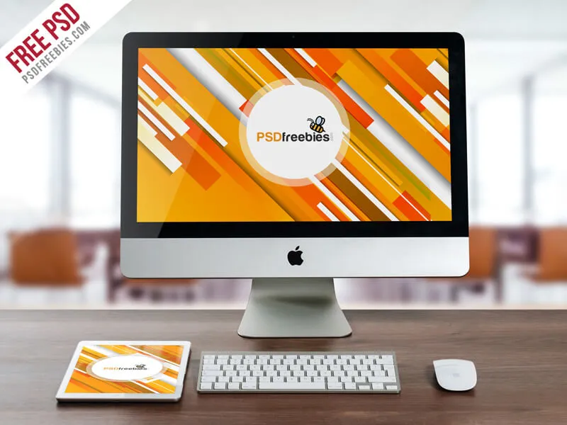 iMac and iPad Mockup Free PSD