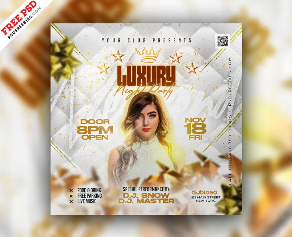 Luxury Night Party Instagram Post PSD